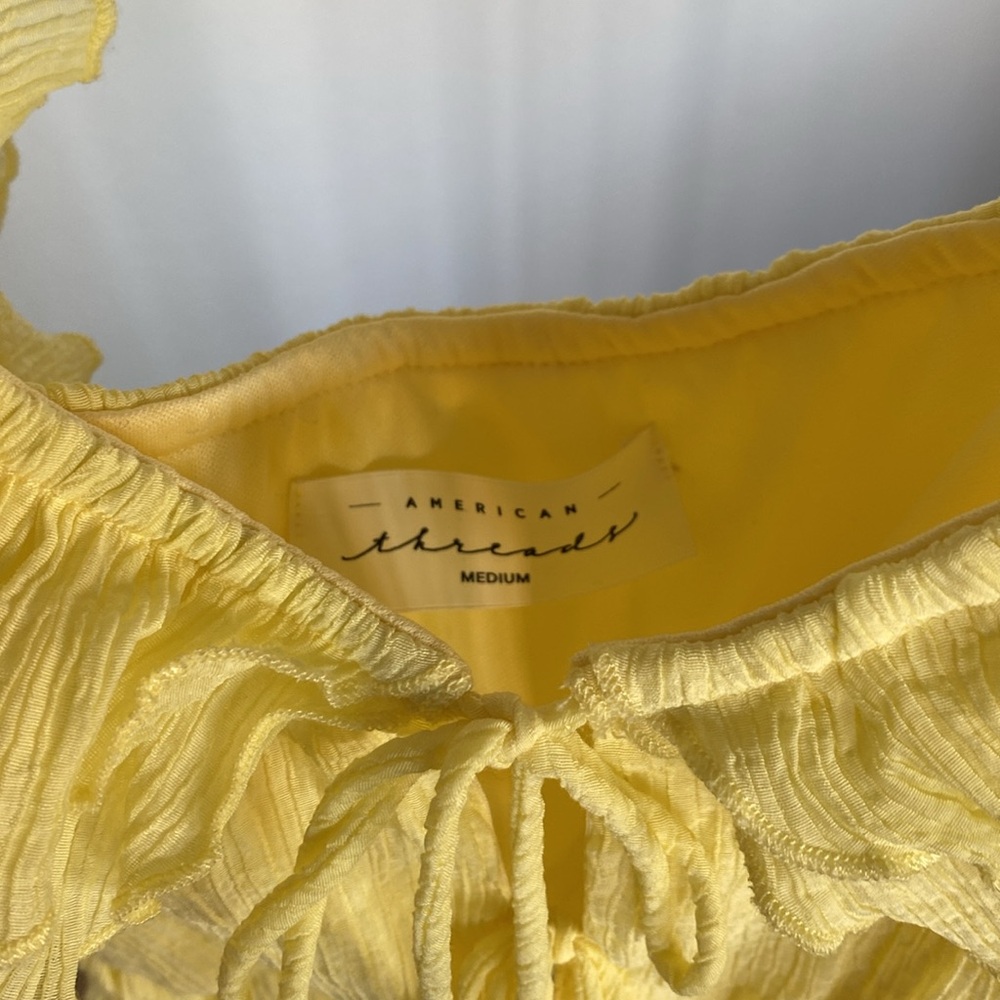 Yellow Ruffle Tie Top - Picture 3 of 5
